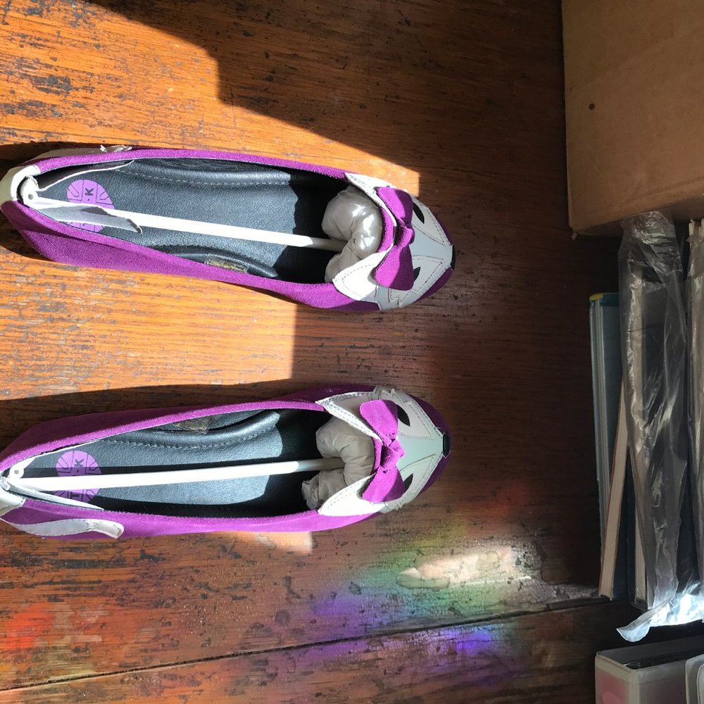 Modcloth TUK Purple Suede Fox Flat Size 8 - Picture 3 of 6
